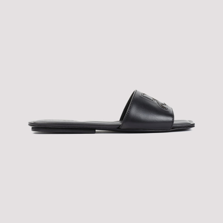 Black Leather Ac Slides Sandal-2