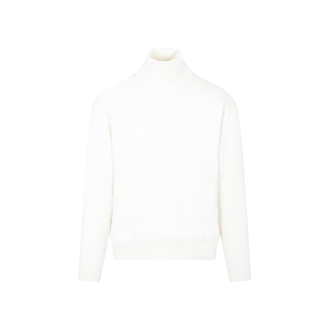 Bone White Wool Turtleneck Sweater-1