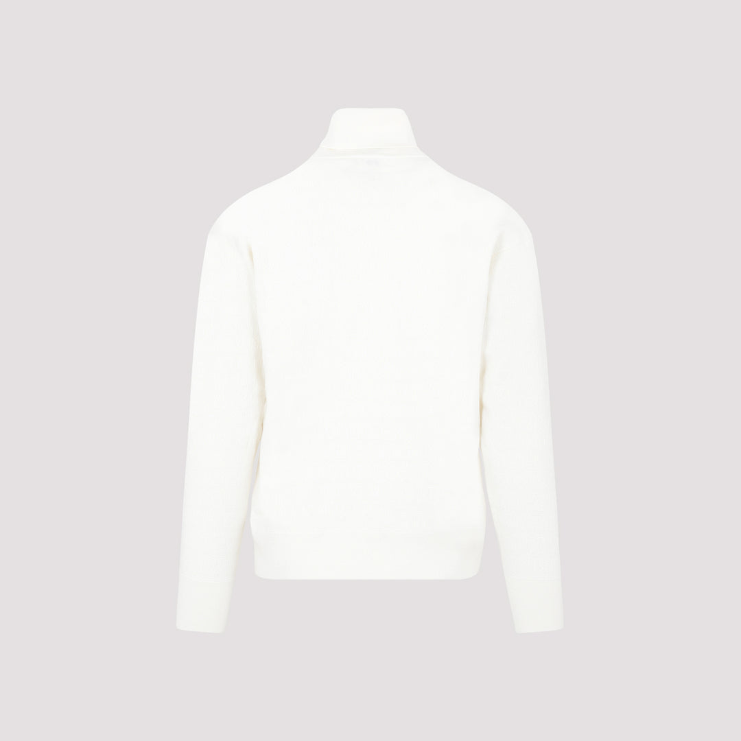 Bone White Wool Turtleneck Sweater-3