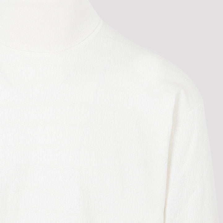 Bone White Wool Turtleneck Sweater-4