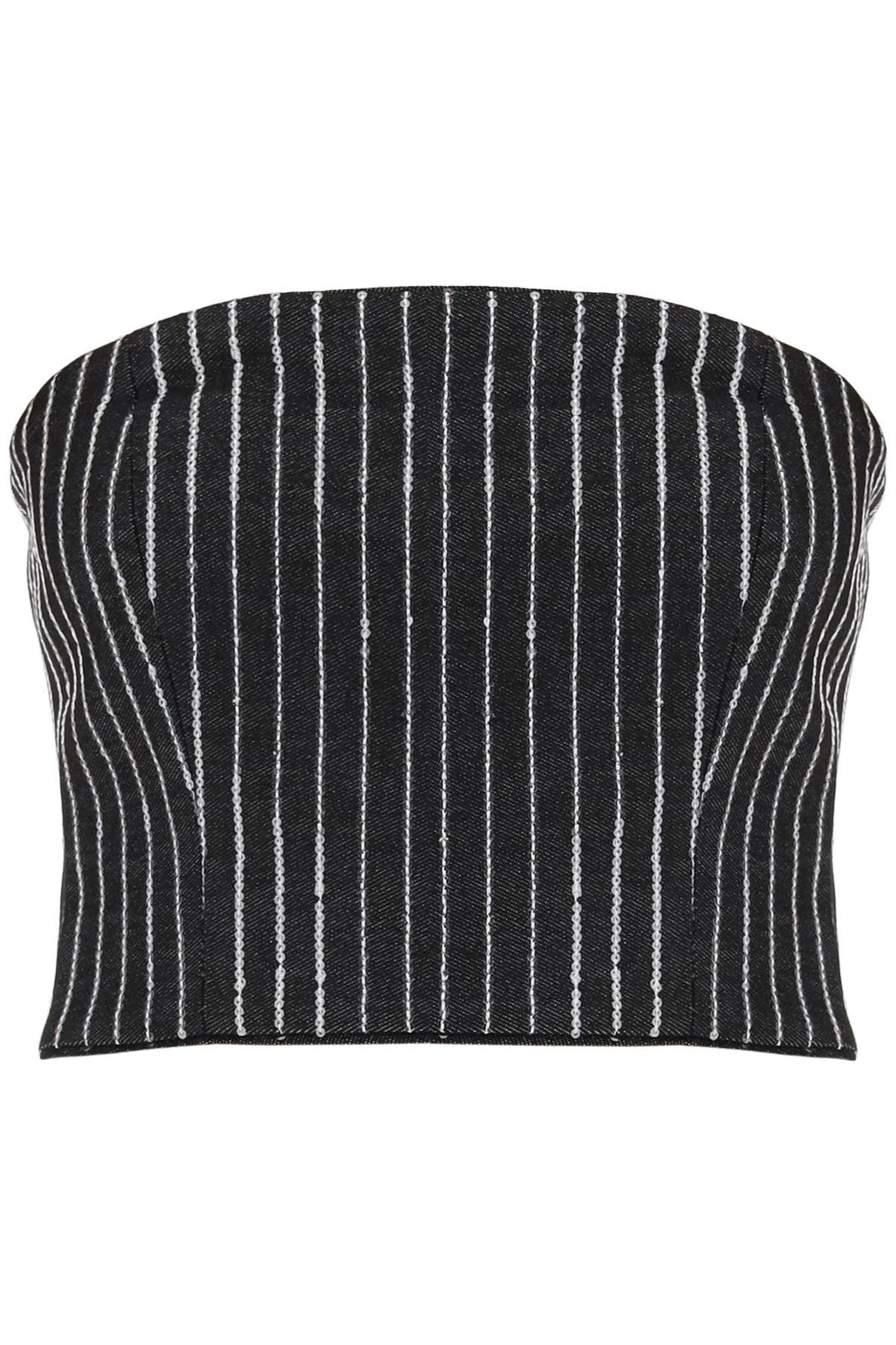 cropped top with sequined stripes-0