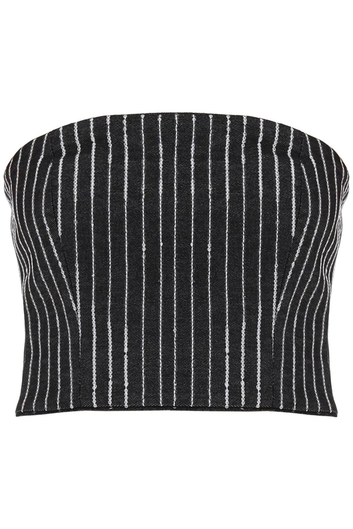 cropped top with sequined stripes-0