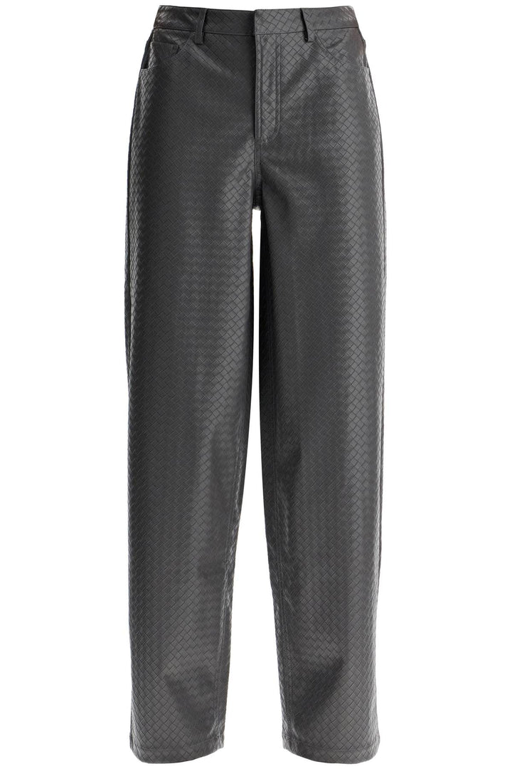 wide woven patterned trousers with a-0