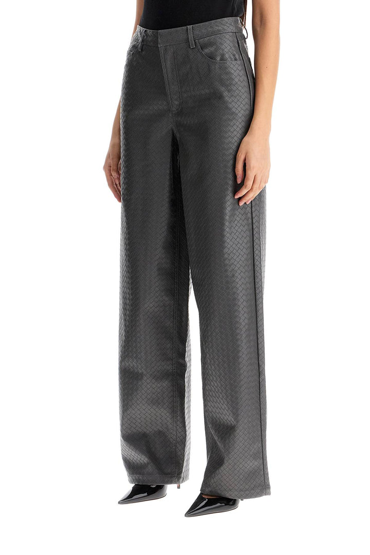 wide woven patterned trousers with a-3