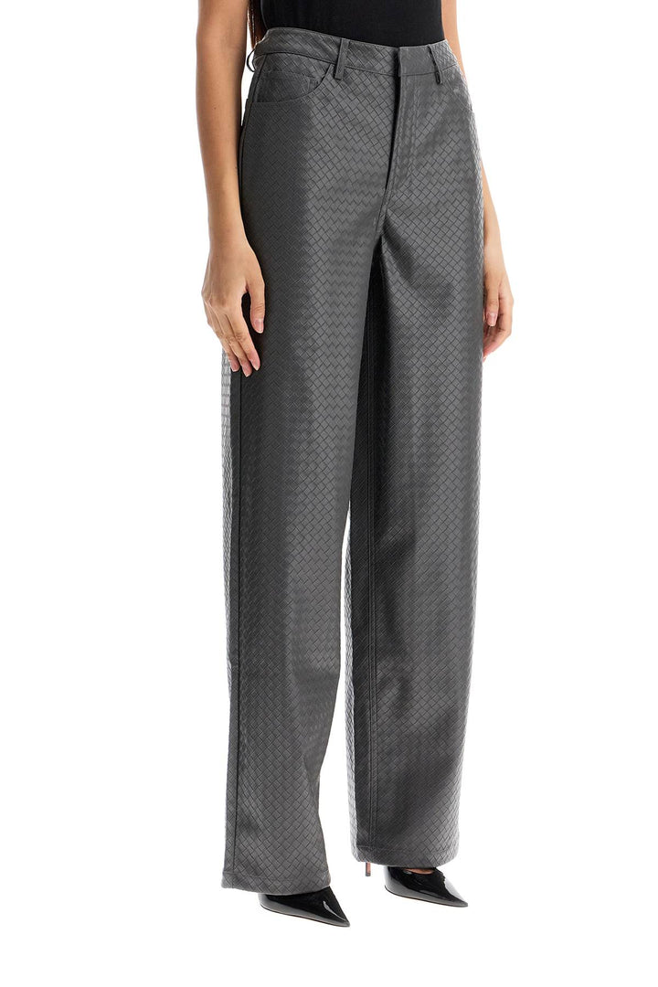 wide woven patterned trousers with a-1