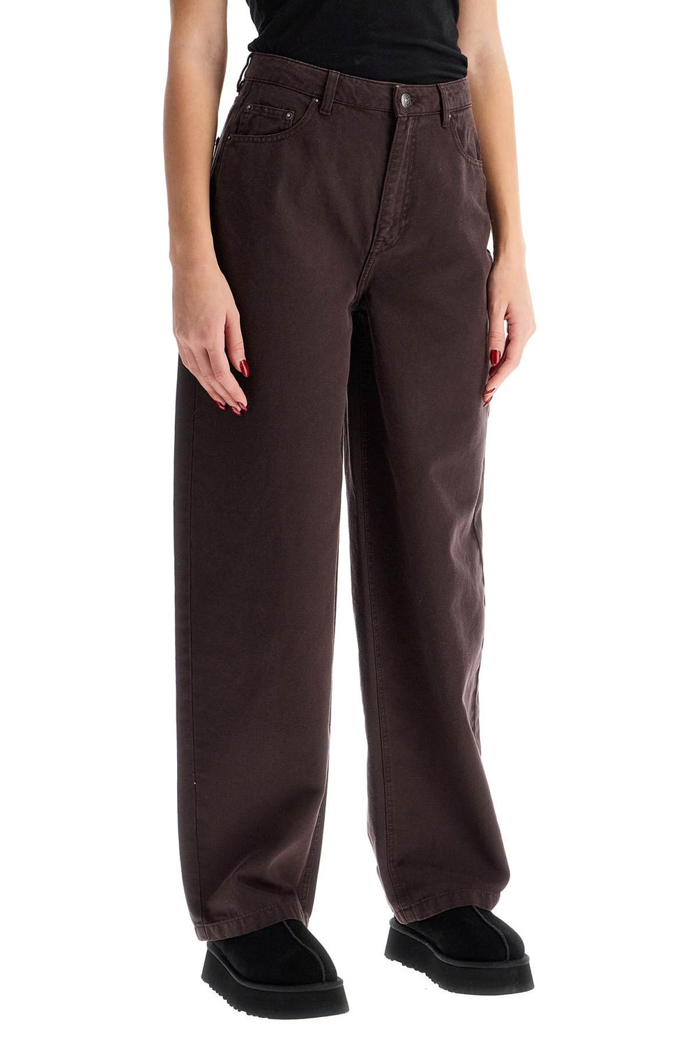 wide leg five-pocket pants with a relaxed-1