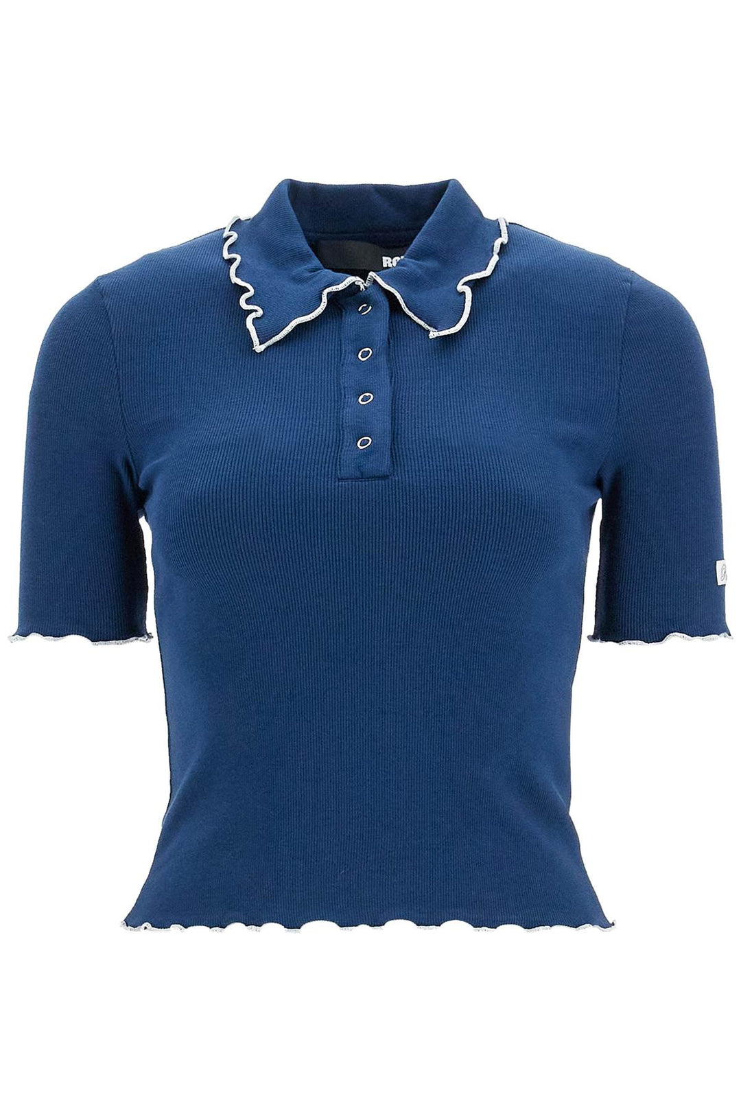 fitted polo shirt with contrasting hems-0