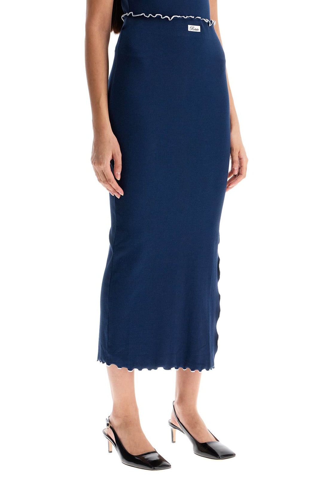 midi skirt with contrasting hemline-1