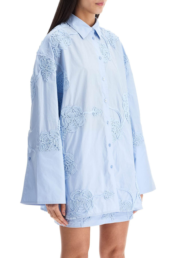 light blue cotton shirt with embossed floral pattern-1