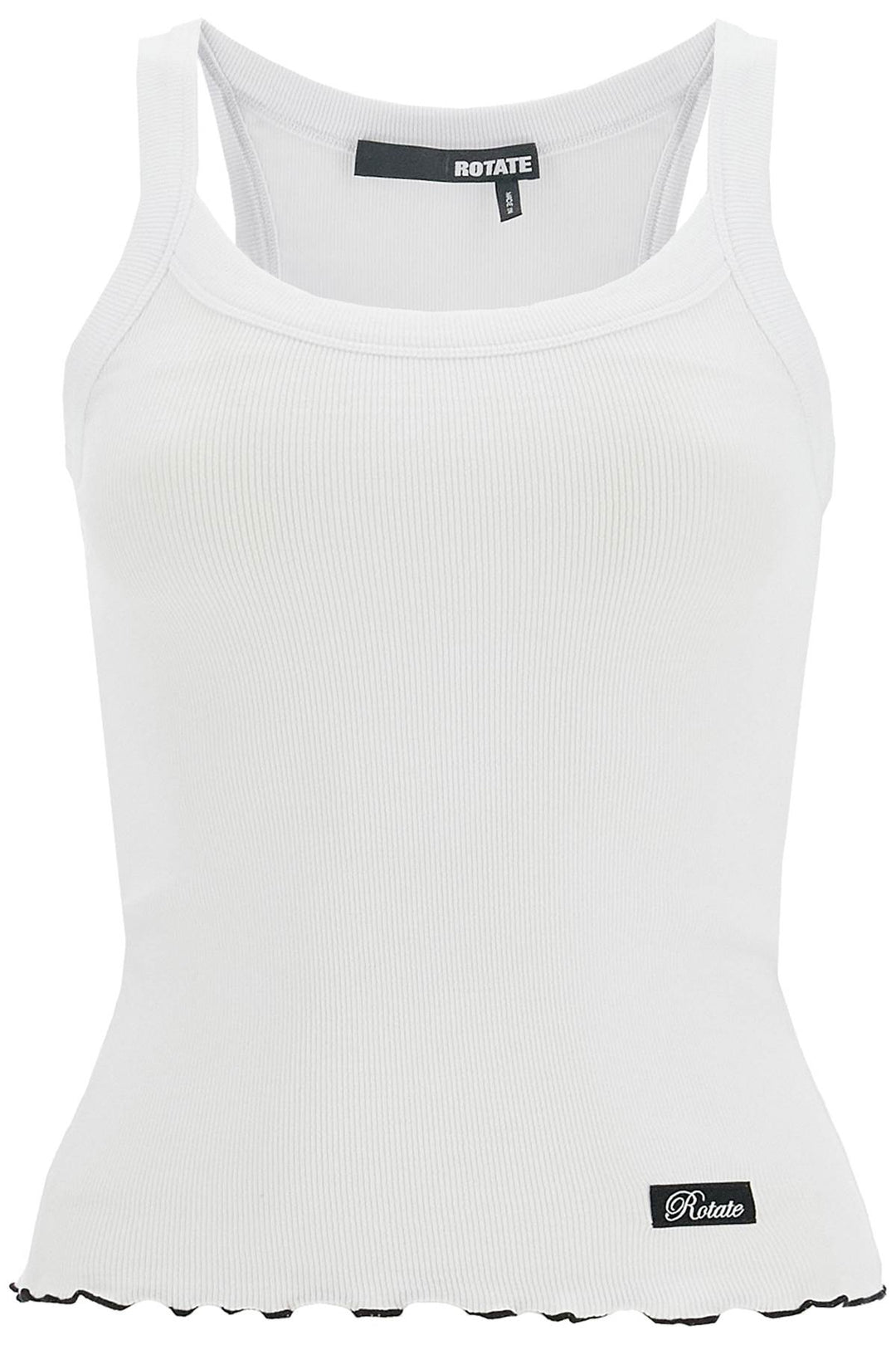 ribbed tank top with logo label-0