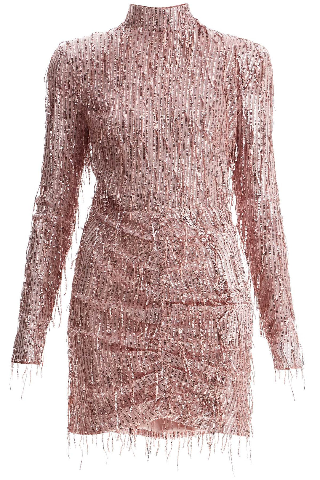 mini dress with sequin fringe details-0