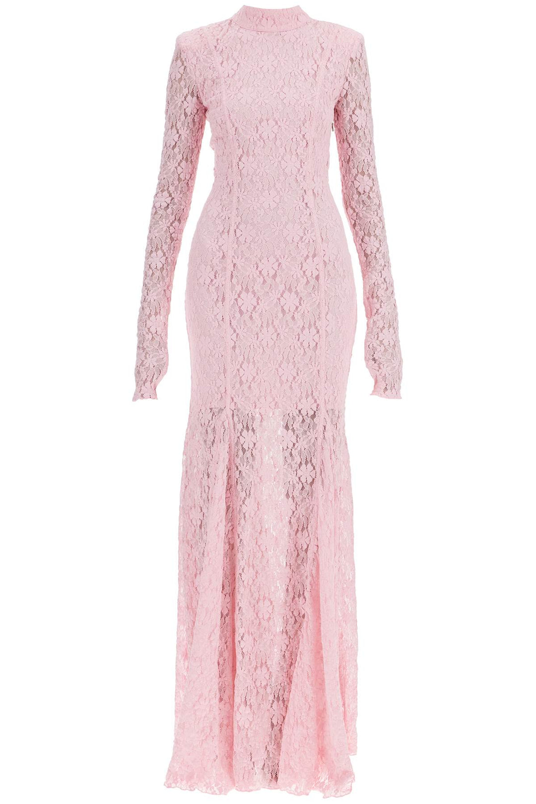 long pink lace dress with open back for special occasions-0