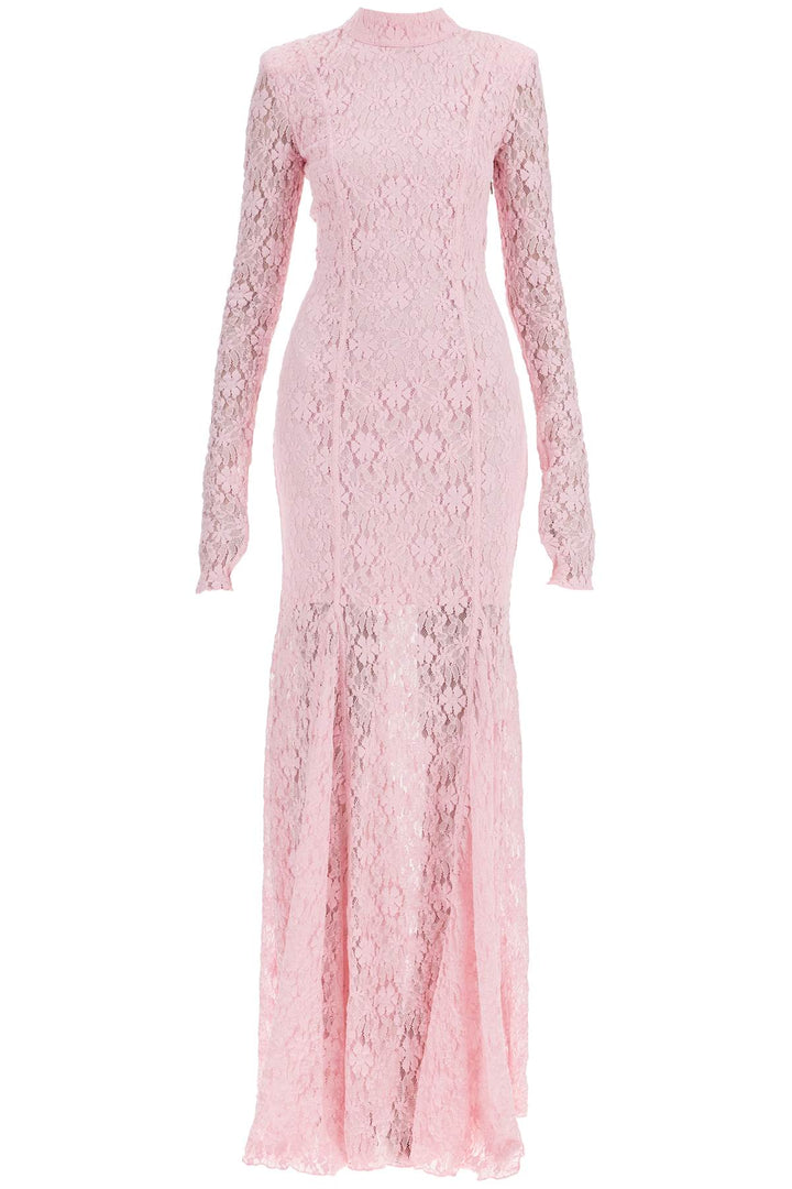 long pink lace dress with open back for special occasions-0