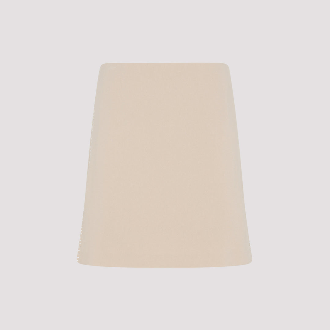 Nude A-Line Mini Skirt-0