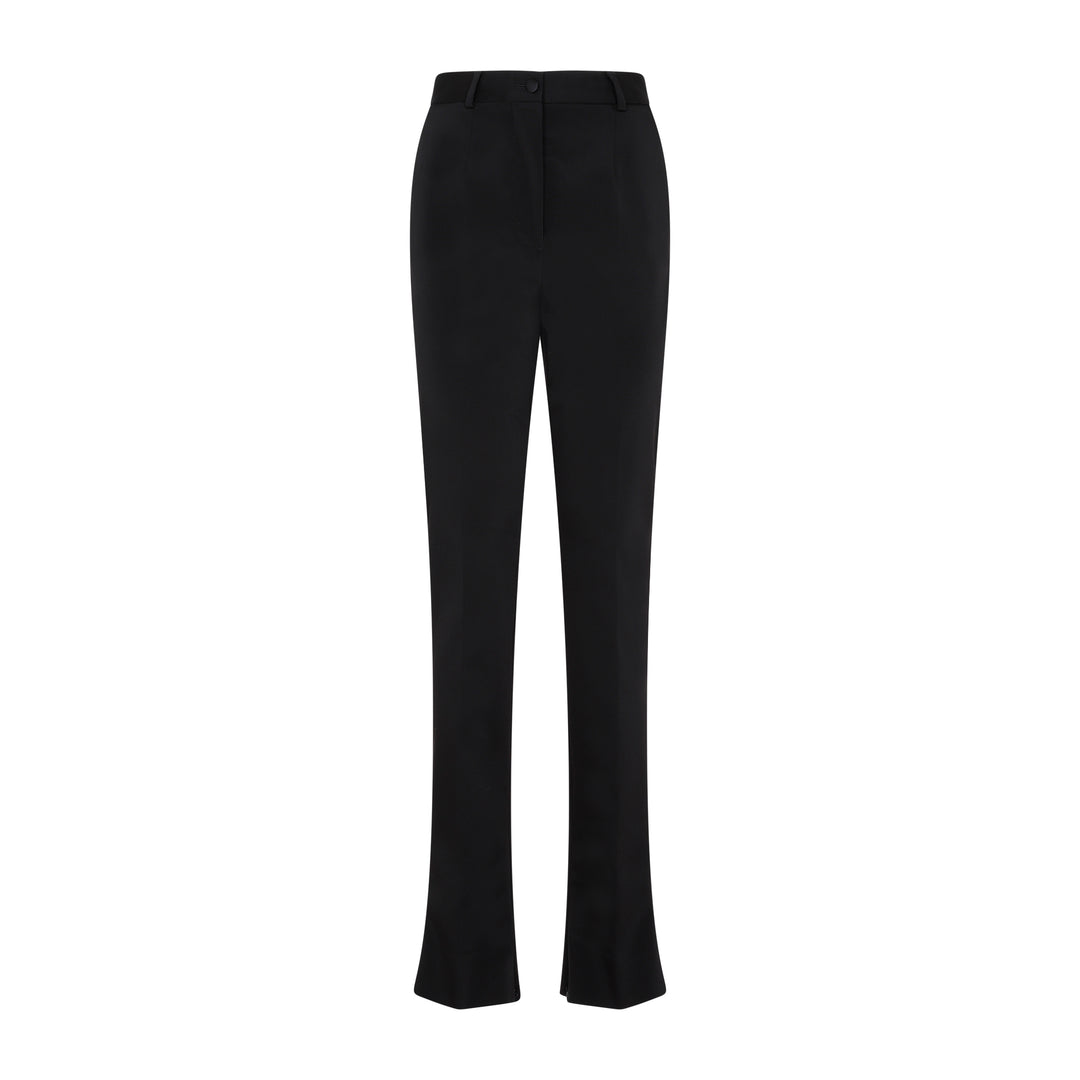 Black Acetate Stretch Pants-1