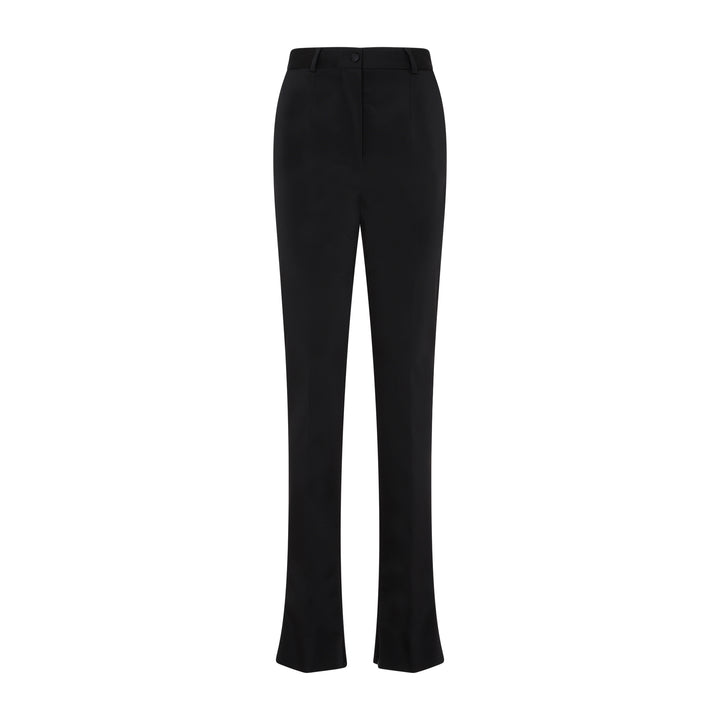 Black Acetate Stretch Pants-1