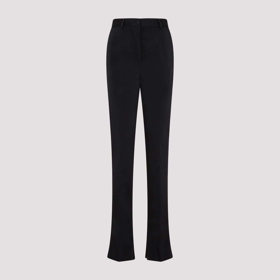 Black Acetate Stretch Pants-2