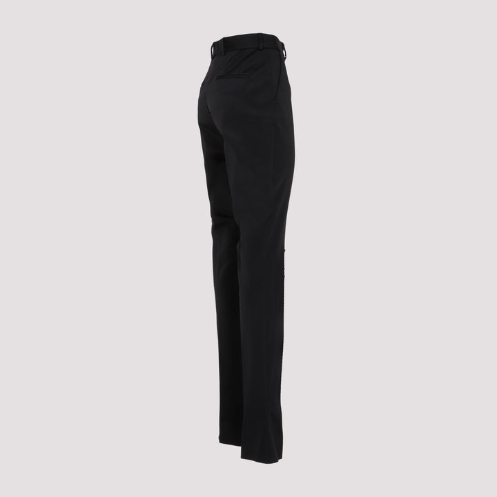 Black Acetate Stretch Pants-4