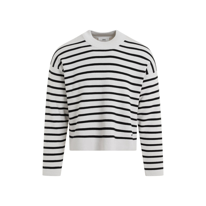 White Black Sailor Cotton Pullover-1