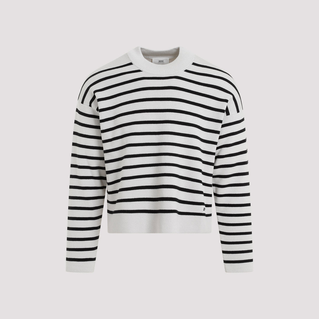 White Black Sailor Cotton Pullover-2