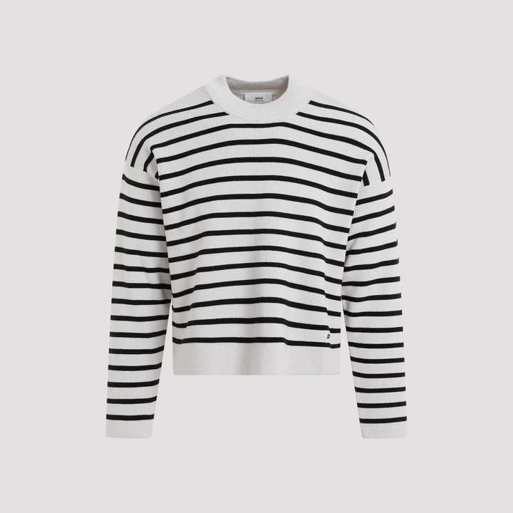 White Black Sailor Cotton Pullover-2