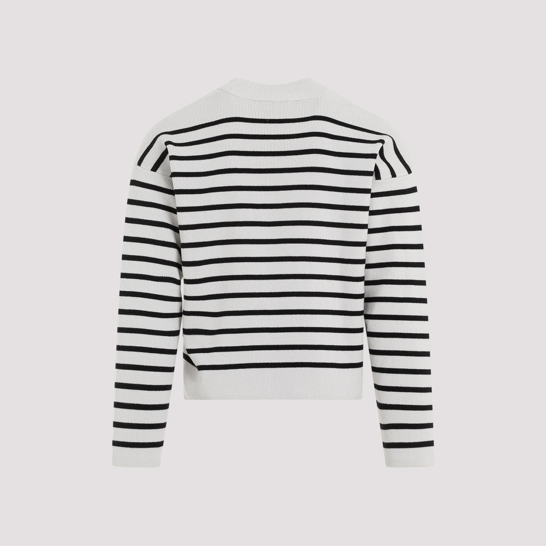 White Black Sailor Cotton Pullover-3