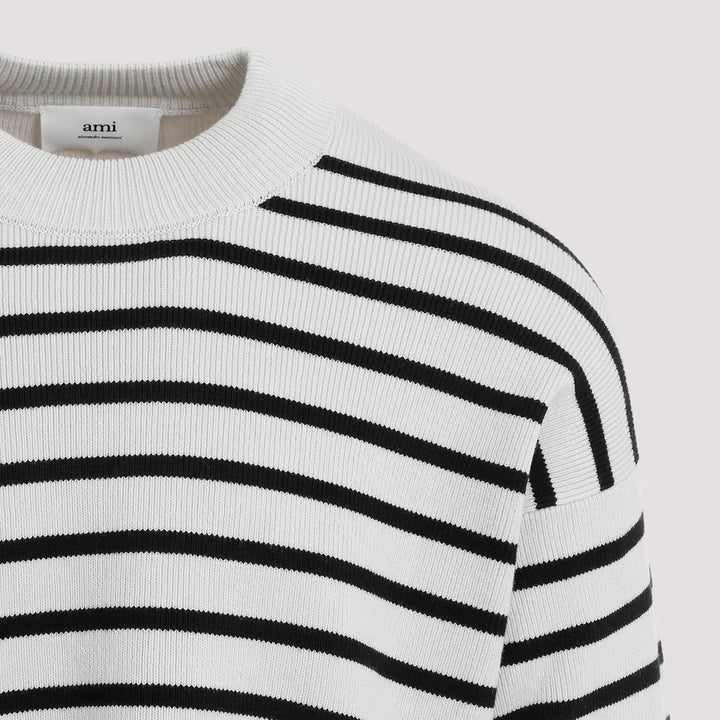 White Black Sailor Cotton Pullover-4