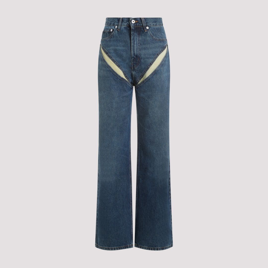 Evergreen Vintage Blue Organic Cotton Cut Out Jeans-0