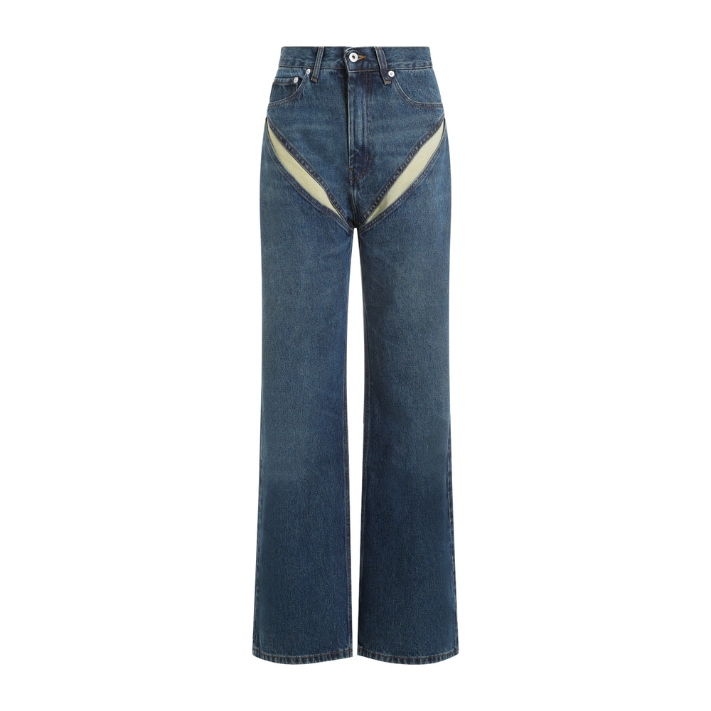 Evergreen Vintage Blue Organic Cotton Cut Out Jeans-1