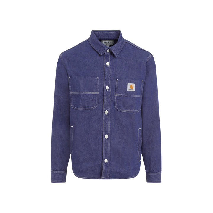 Aura Blue Cotton Glenn Shirt Jacket-1