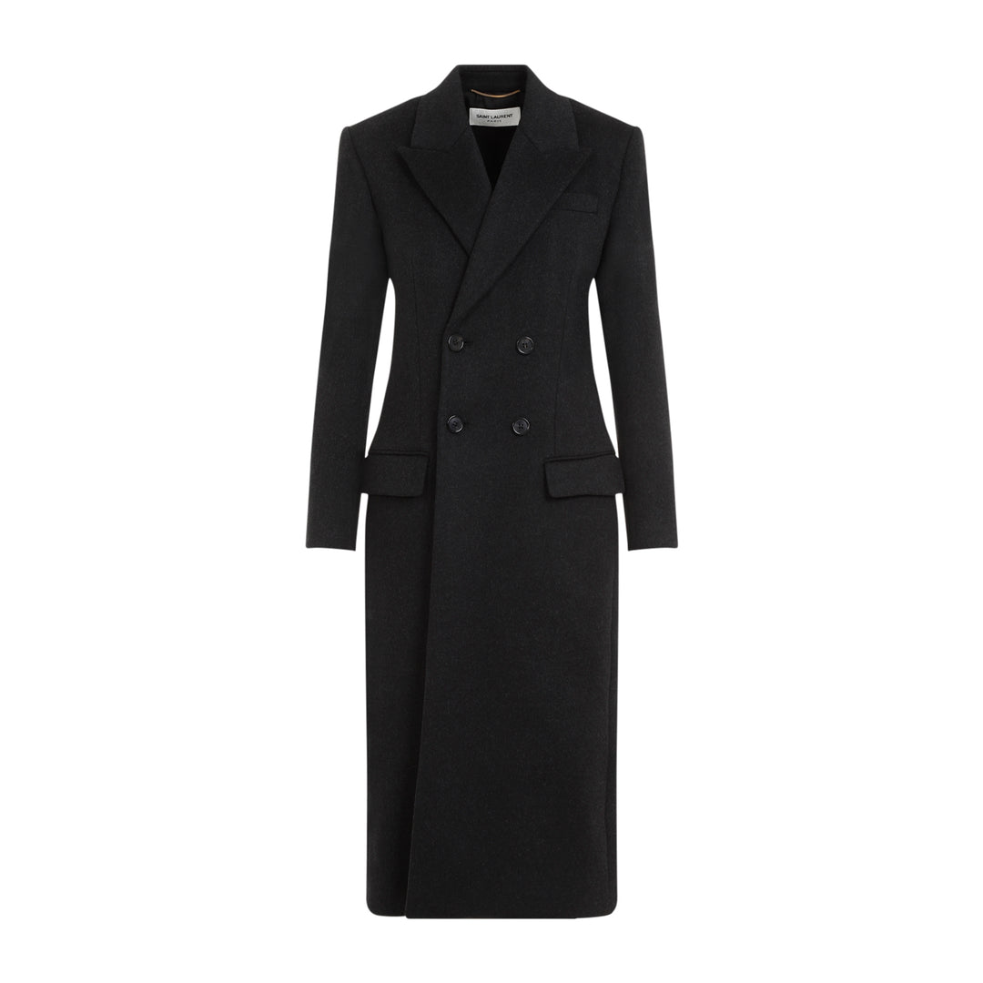 Anthracite Grey Wool Long Coat-1