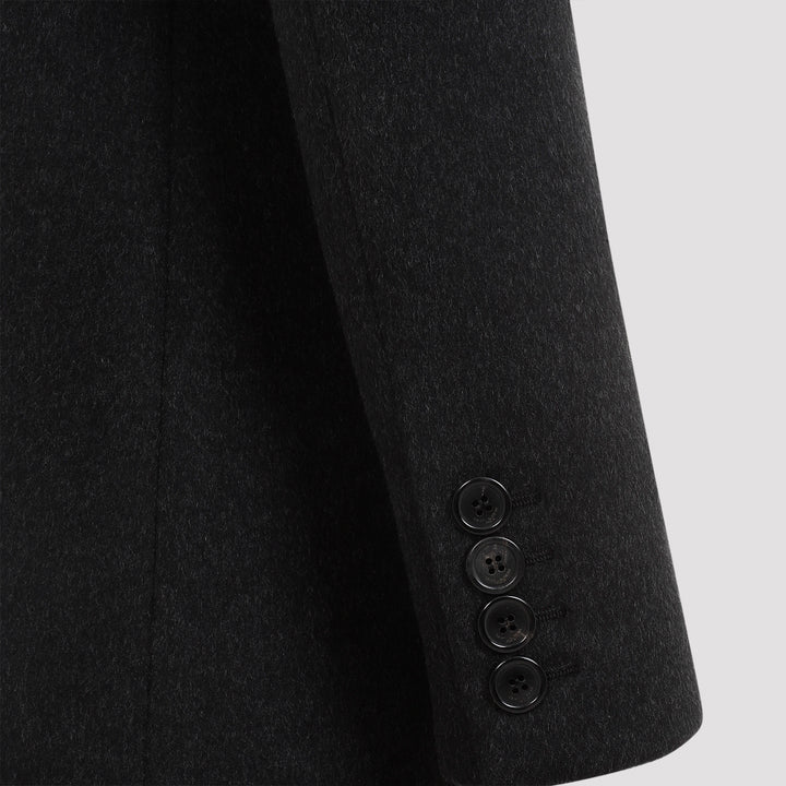 Anthracite Grey Wool Long Coat-4