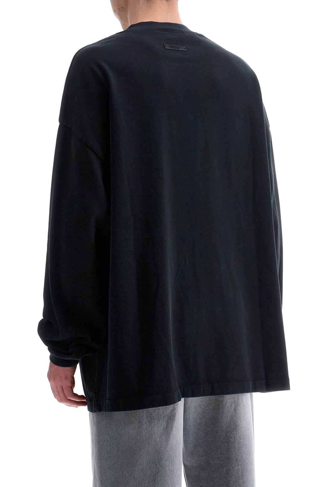 black cotton oversized sweater with logo-2