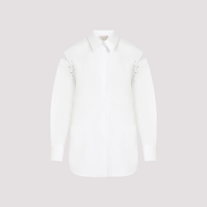 Optical White Cotton Shirt-0