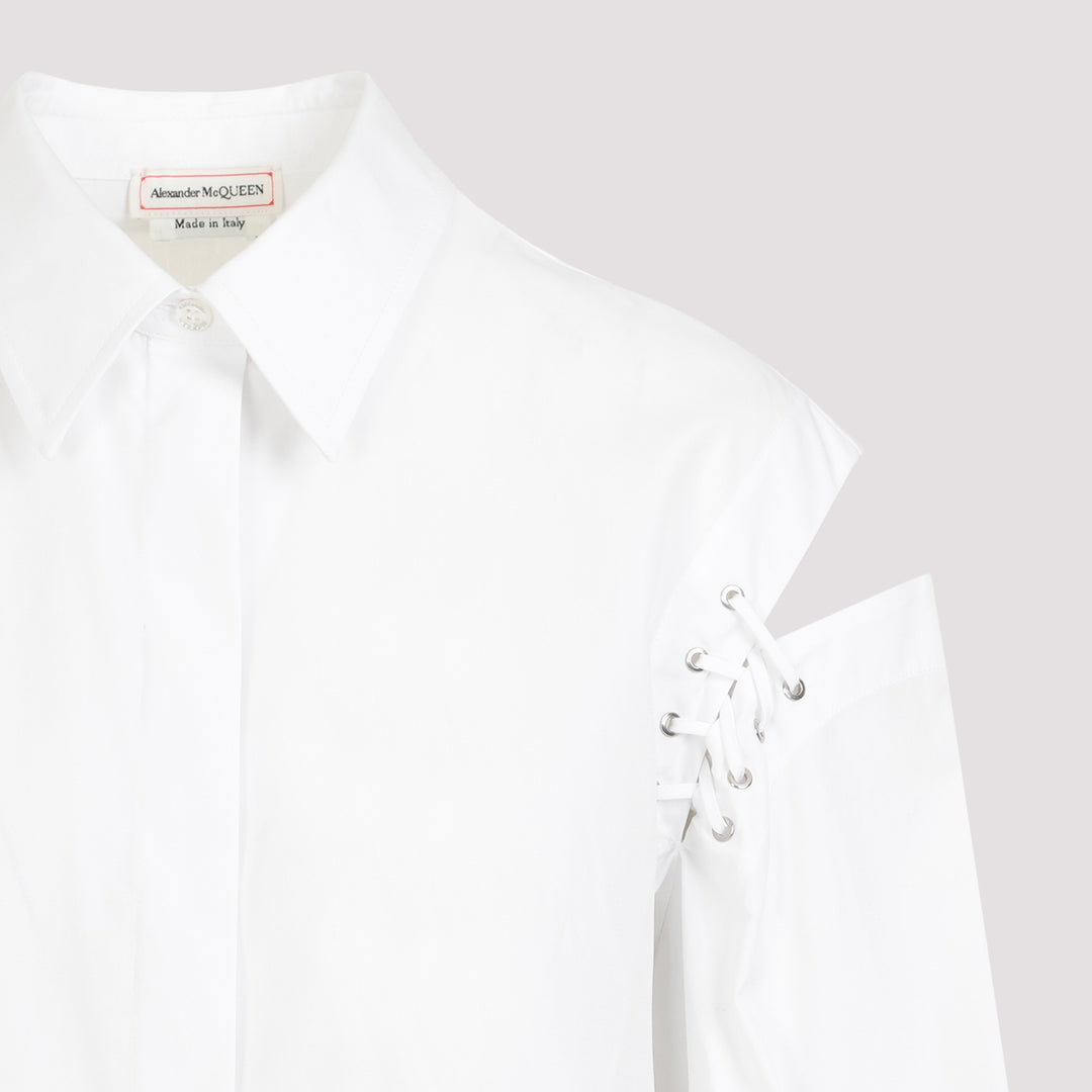 Optical White Cotton Shirt-4