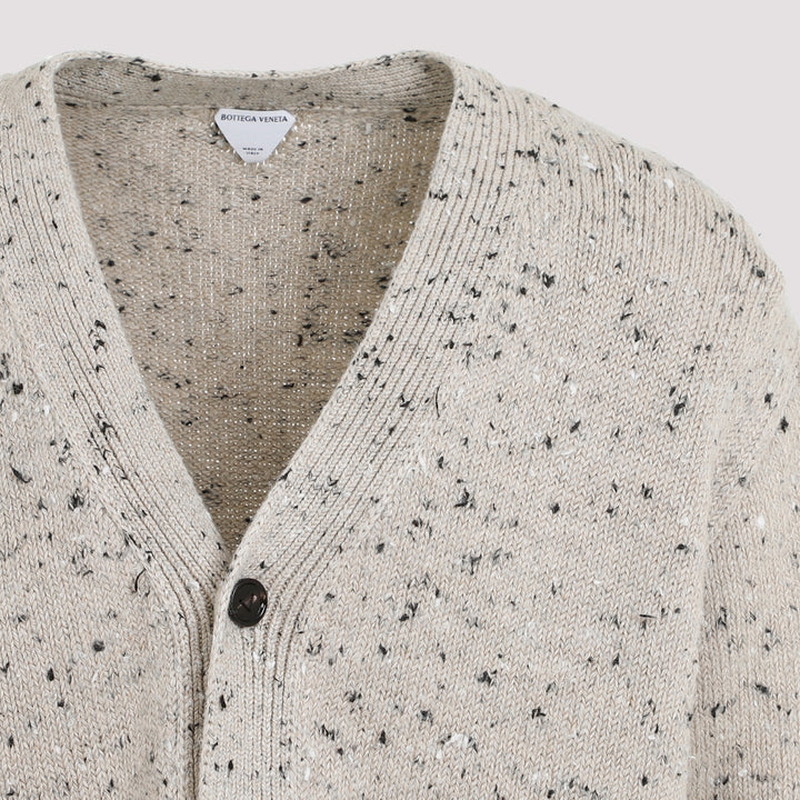 Grey Embroidered Linen Cardigan-4