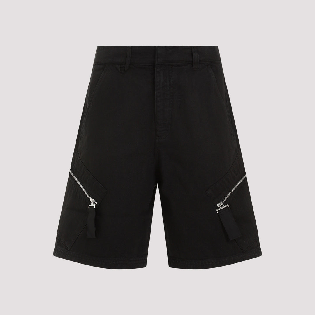 Black Cotton Le Shorts Marrone-0