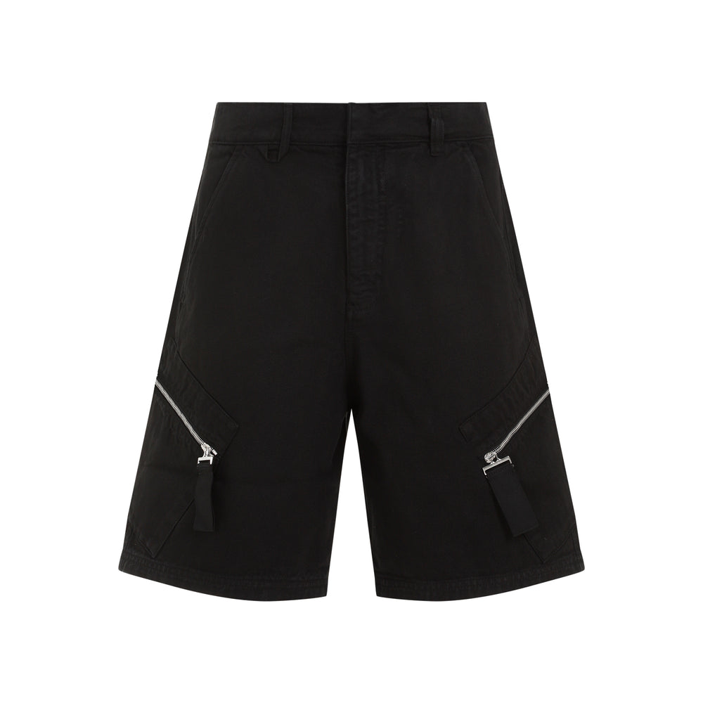 Black Cotton Le Shorts Marrone-1