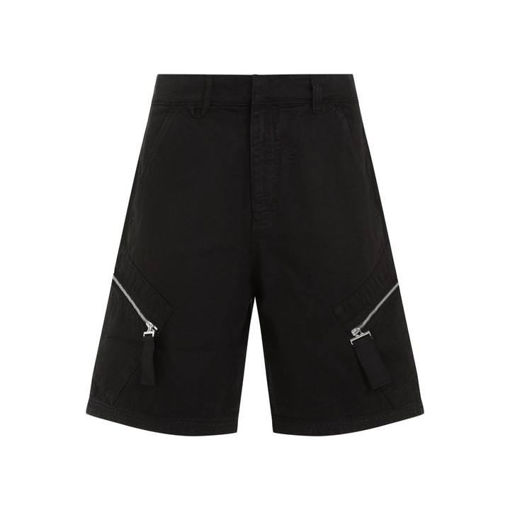 Black Cotton Le Shorts Marrone-1