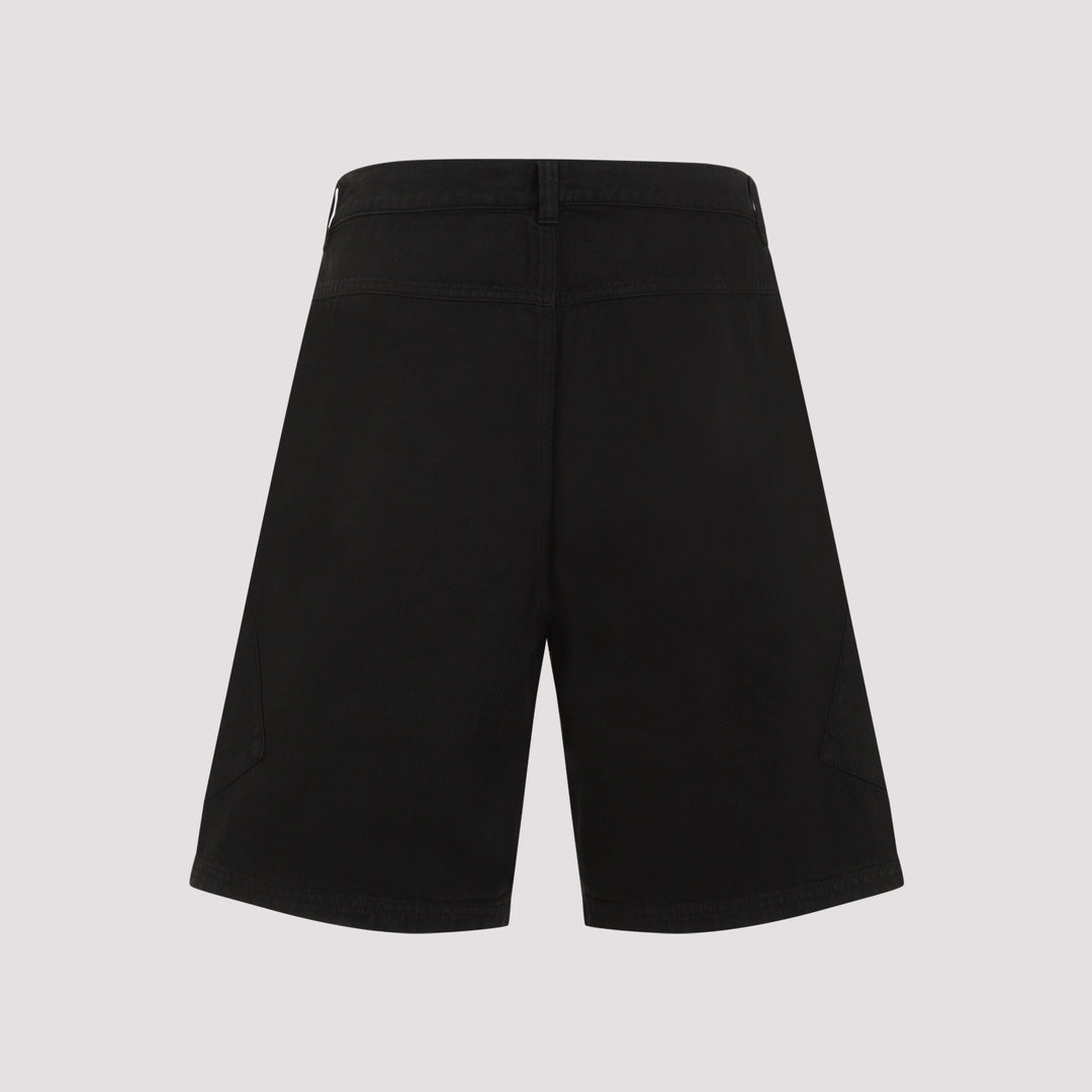 Black Cotton Le Shorts Marrone-3