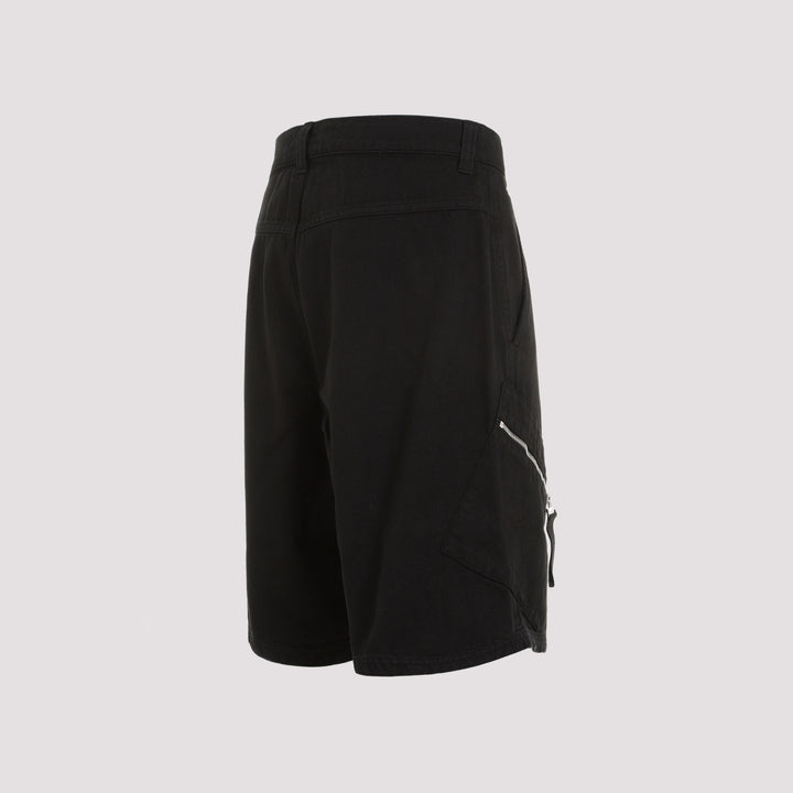 Black Cotton Le Shorts Marrone-4