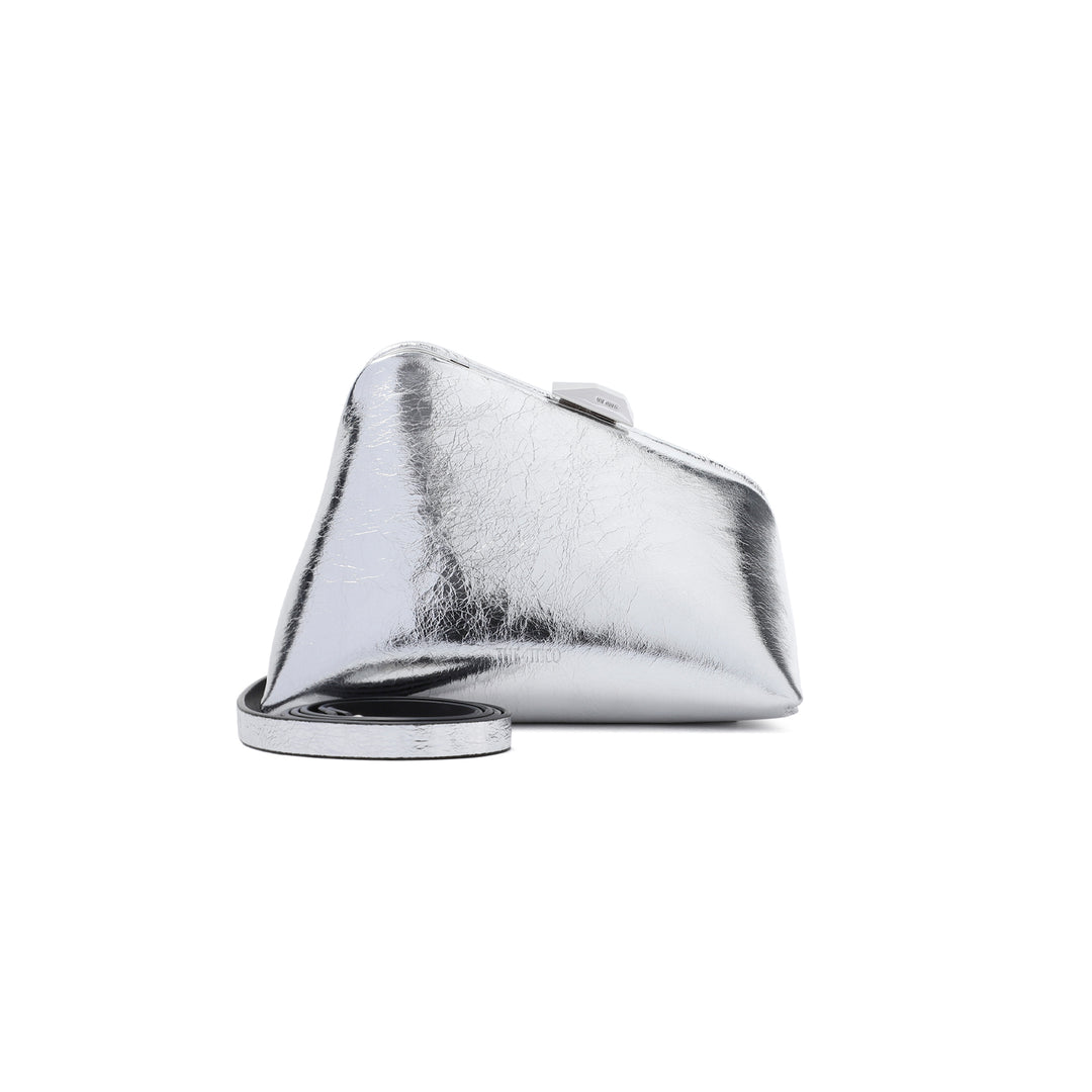 Silver Midnight Lamb Leather Clutch-1