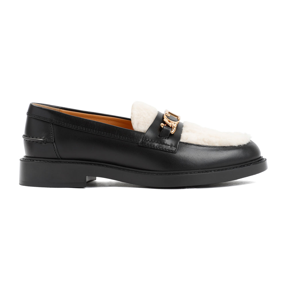 Black Montone Leather Loafer-1