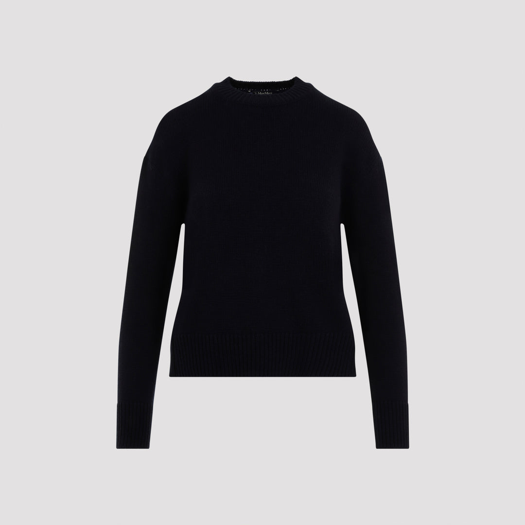 Classic Dark Blue Wool Irlanda Crewneck Pullover-0