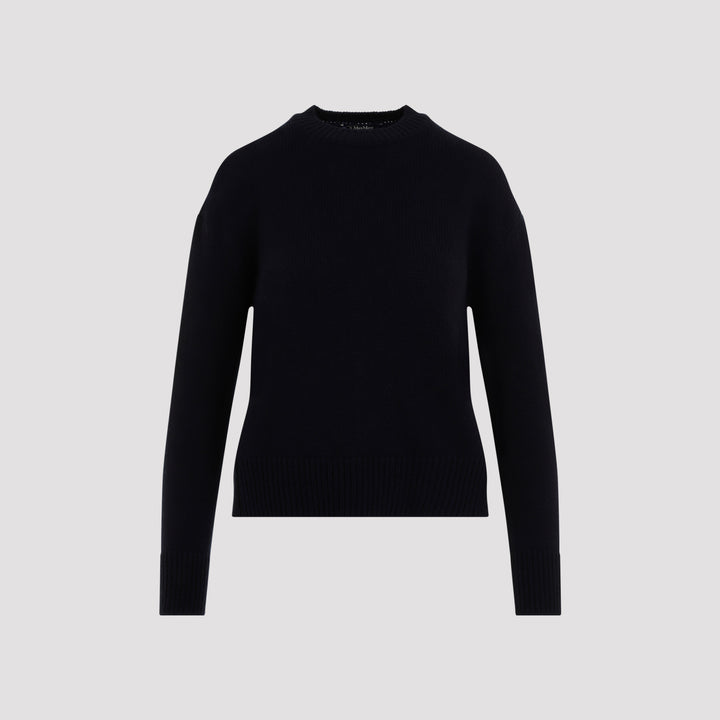 Classic Dark Blue Wool Irlanda Crewneck Pullover-0