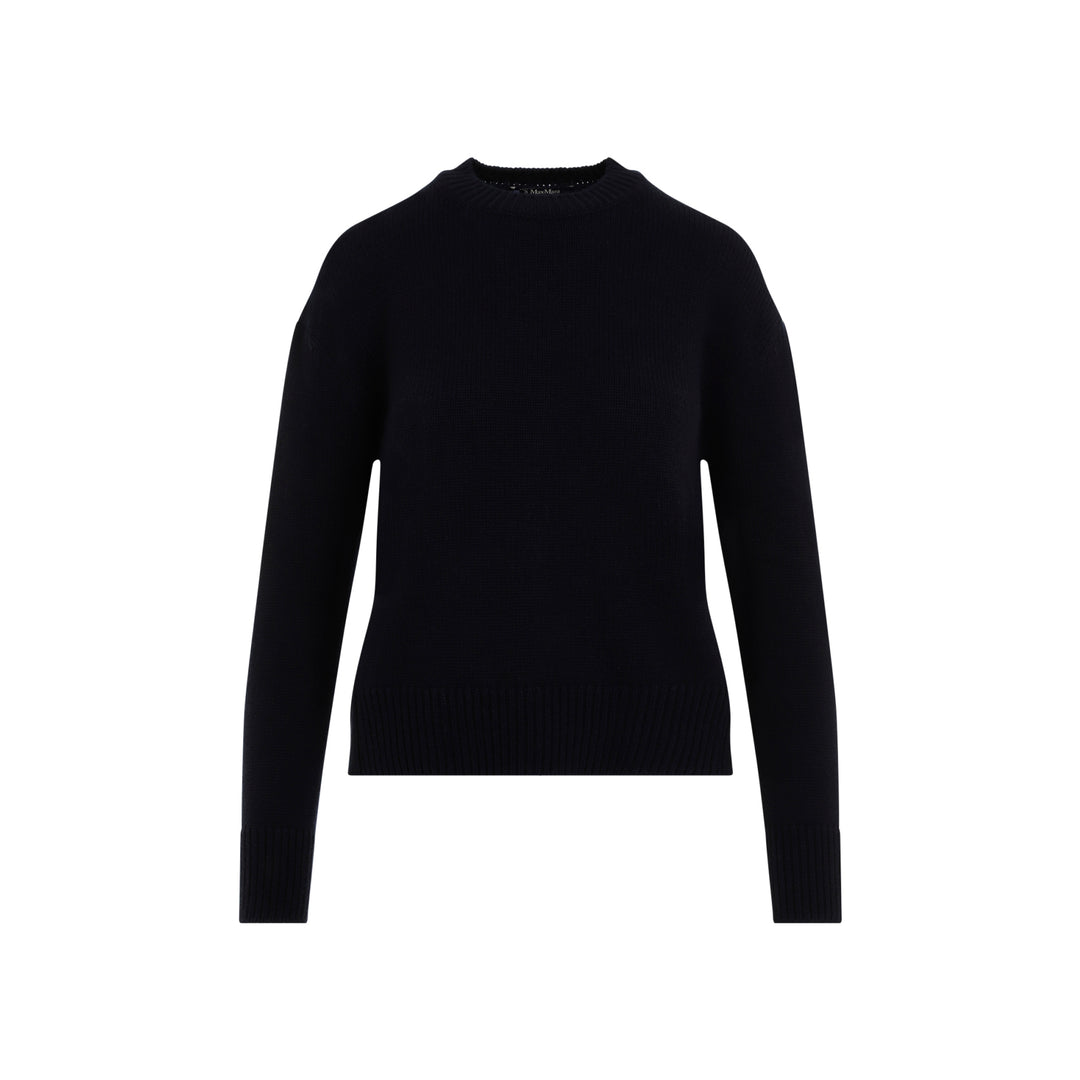 Classic Dark Blue Wool Irlanda Crewneck Pullover-1