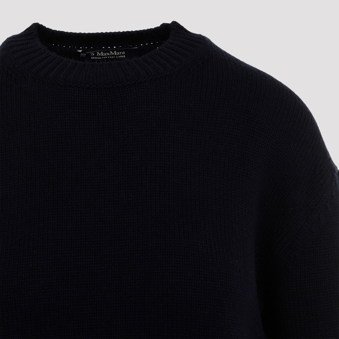 Classic Dark Blue Wool Irlanda Crewneck Pullover-4