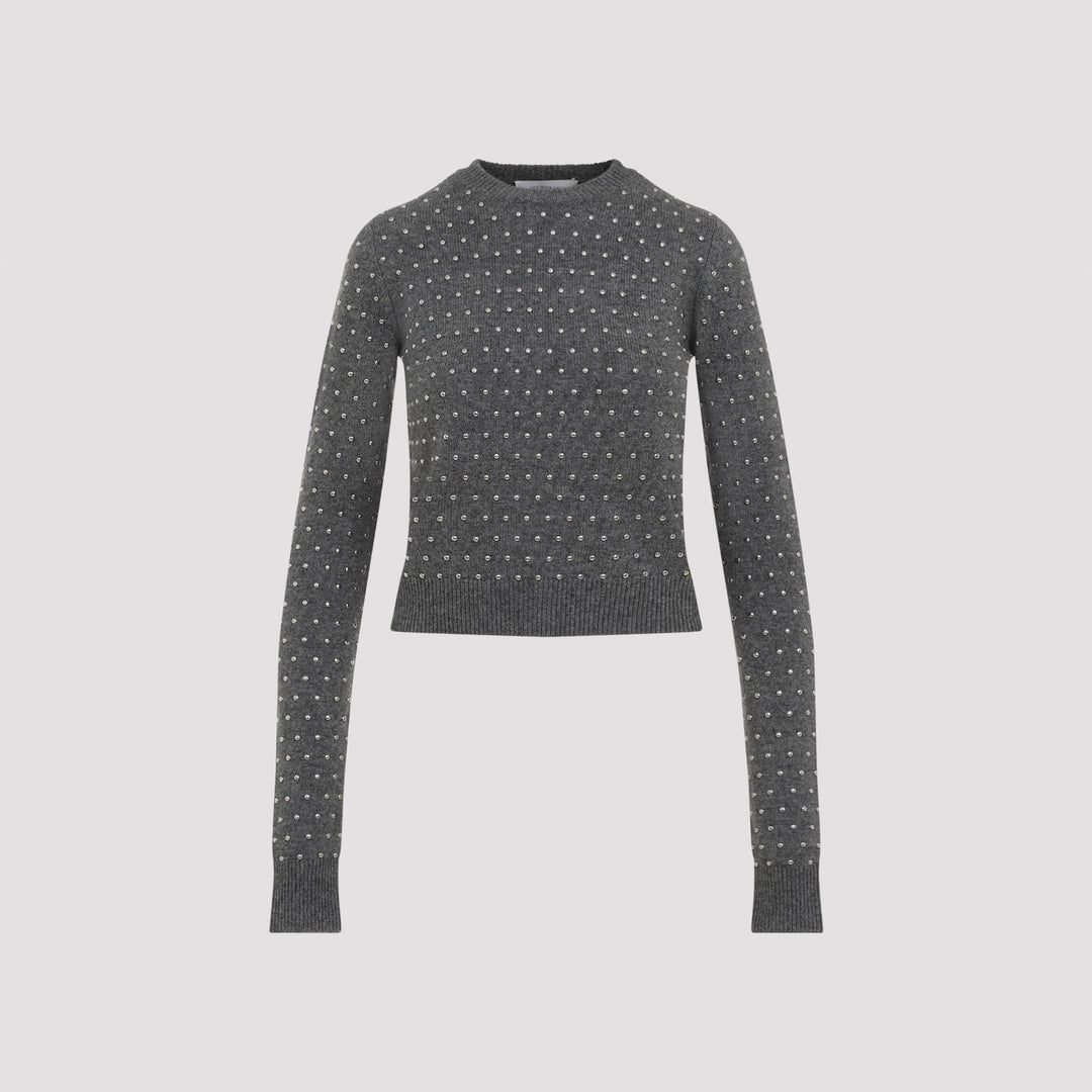 Anthracite Grey Wool Sierra Studded Pullover-0