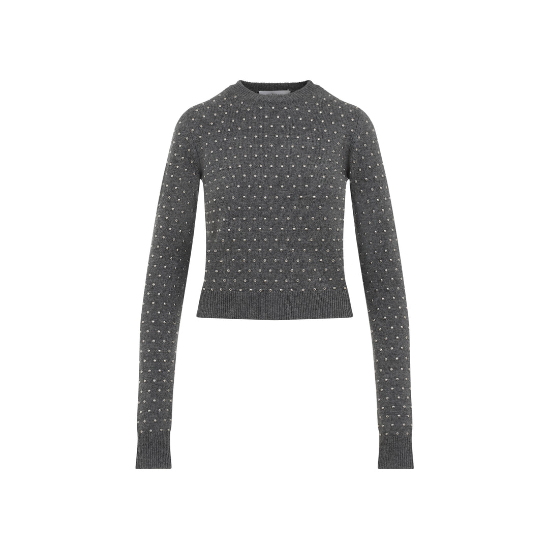 Anthracite Grey Wool Sierra Studded Pullover-1