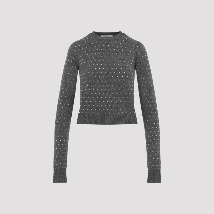 Anthracite Grey Wool Sierra Studded Pullover-2